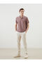 Polo Neck Short Sleeve Men's Textured T-Shirt - 2
