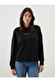 Esvab • Modern & Distinctive Zero Roba Collar Printed Loose Fit Women's Sweatshirt