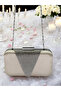 Skin Color Satin Silver Stone Evening Dress Bag Evening Bag - 4
