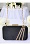 Black Color Satin Rosegold Stone Evening Dress Bag Evening Bag - 4