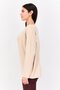 Women V Neck Long Sleeve Knitted Sweater, Beige - 2