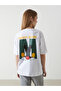 Crew Neck Mickey Mouse Printed Oversize Women's T-Shirt - 4