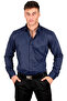 Men's Navy Blue Slim Fit Long Sleeve Sleeve Buttoned Shirt2209615 - 3