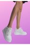 White Hidden Heel High Sole Women's Sports Shoes - 3