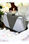 Silver Gray Color Satin Platinum Stone Evening Dress Bag Evening Bag - 3