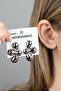 Women's White Color Fade-Resistant Brass Puffy Flower Earrings