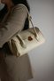 Havin Cream Soft Leather Design Lock Women's Shoulder Bag - 2