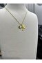 A Letter Necklace - with Flower Charm and Letter Chain - 4