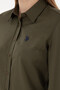 Women's Khaki Long Sleeve Basic Shirt 50297002 -Vr027 - 7