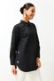 Black Button Accent Detail Cotton Woven Shirt TCTSS24TG00054