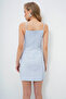 Women Blue Adjustable Strap Draped Lined Inside Woven Mini Dress Alc-X13695 - 7