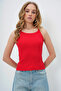 Women's Red Rope Strap Halter Neck Camisole Athlete ALC-X6767 - 2