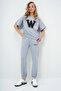 Women's Gray W Printed Tracksuit Set ALC-X5889 - 3