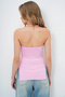 Women's Pink Strapless Side Slit Steel Knitted Blouse Alc-X13752 - 6