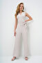 Women's Stone Double-Breasted Collar Striped Self-Tie Jumpsuit ALC-X13800 - 2