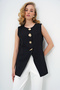 Asymmetrical Cut Vest with Black Metal Accessories Alc-X13774 - 4