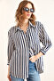 Women's Navy Blue Pocket Striped Bofriend Modal Textured Shirt Gml- 19001296 - 4