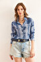 Women's Indigo Color Transition Textured Regular Fit Shirt Gml- 19001297 - 3