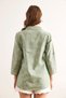 Women's Ivy Green Sleeve Fold Linen Shirt Gml- 19000825 - 2