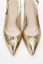 Value Gold Patterned Women's Heeled Shoes - 2