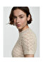 Openwork Short-Sleeved Sweater - 3