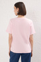 Pembe Slogan Baskılı Kalın Kumaşlı Regular Kalıp Örme T-Shirt TWOSS25TS00159 - 4