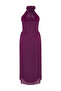 Purple Chiffon Maxi Ruffle Halter Woven Plus Size Dress Tbbss25Ah00170 - 7