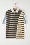 Çok Renki Oversize/Wide Cut Striped Polo Collar T-Shirt Tmnss25Po00038 - 5