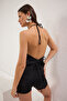 Black Woven 100% Linen Beach Blouse Tbess25Bz00010 - 10