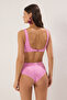 Pembe Üçgen Kaplı Hipster Yüksek Bel Bikini Takımı TBESS25BT00113 - 4