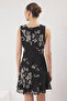 Black Floral A-Line Mini Woven Dress Twoss25El00029 - 4