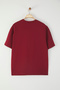 Bordo %100 Kalın Pamuklu Oversize/Geniş Kalıp Bisiklet Yaka Örme T-Shirt TWOSS23TS00040 - 9
