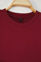 Bordo %100 Kalın Pamuklu Oversize/Geniş Kalıp Bisiklet Yaka Örme T-Shirt TWOSS23TS00040 - 7