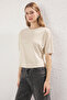 Stone Relaxed/Casual Fit Crop Stretchy Knitted Blouse Twoss25Bz00403 - 2