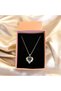 Your Name Stainless Steel Silver Crystal Purple Zircon Stone Heart of the Ocean Glittering Love Heart Necklace