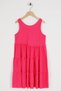 Crew Neck Zero Sleeve Elastic Waist Fuchsia Color Girl's Dress - 5
