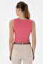 Women's Dark Pink Sleeveless Crew Neck Basic T-Shirt 50300904-Vr167 - 5