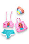 Girl's Princess Baby Print Pattern Beach Bikini Set with Bag 3 Pieces - 4
