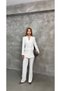 Stylish Blazer Jacket Pants Set with Satin Detail – Women's Fashion - 2