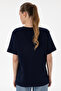Women's Navy Blue Crew Neck Basic T-Shirt 50300850-Vr033 - 5
