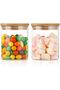 Glass Canisters for Coffee and Sugar, 600ml, Set of 2, Airtight Lids