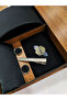 Matte Black Tie with Wooden Box - Pocket Square - Cufflinks - Tie Clip - Socks Set - 4