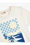 Short Sleeve Crew Neck Print Detailed Cotton T-Shirt - 4