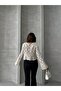 Women's Lace Detailed Openwork and Buttoned Knitwear Blouse - 5