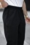 Men's Black Pocket Detail Leg Elastic Track Pants - 3