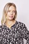 Women's Lycra-Free Viscose Voile Patterned Collar Off-Shoulder Long Sleeve Stylish Shirt-Geometry - 4