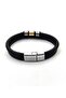 Leather Bracelet with Steel Apparatus and Magnet Lock - 3