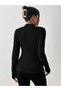 Women's Stand Collar Long Sleeve Stretchy Soft Textured Bodysuit - 5