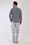 Vienetta Man Men's Gray Long Sleeve Fleece Pajama Set - 4