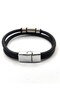 Leather Bracelet with Steel Apparatus and Magnet Lock - 3